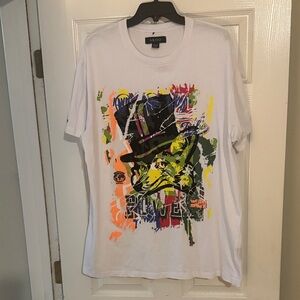Akoo Men's White Tee with Multicolor Graphic